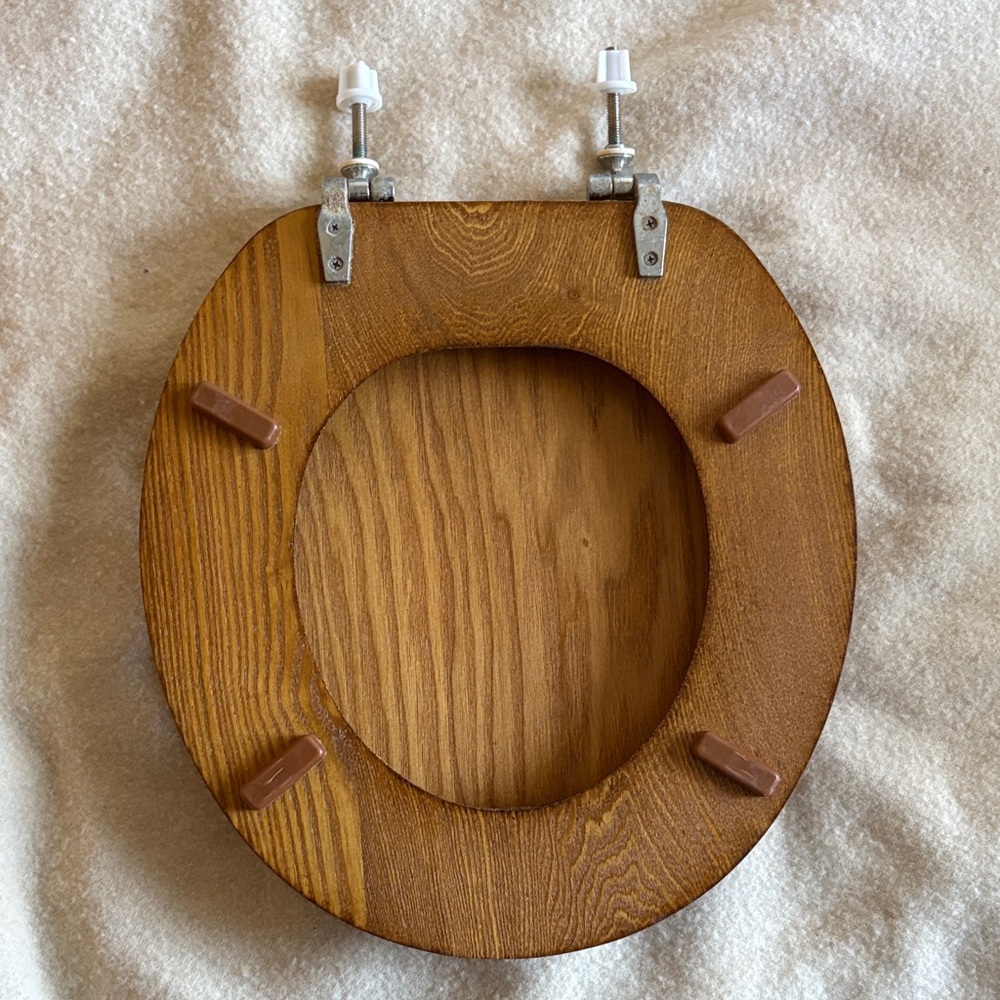 Wooden Toilet Seat with Hinges